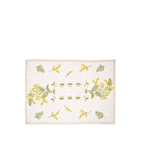 summerill & bishop Mimosa Embroidered Linen Mix Placemat 35 x 50cm summerill & bishop Mimosa Embroidered Linen Mix Placemat 35 x 50cm