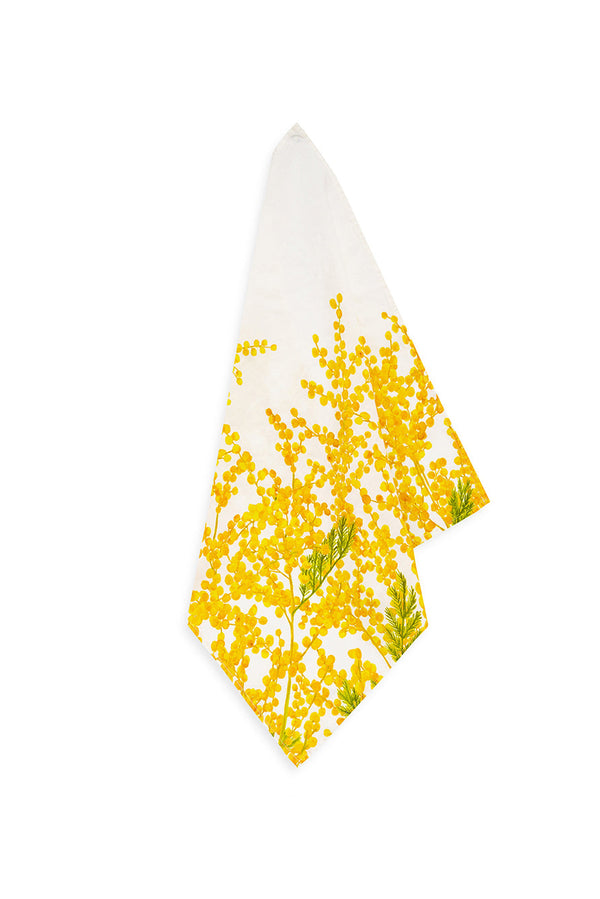 summerill & bishop 'Mimosa' Linen Napkin in Yellow 50x50cm