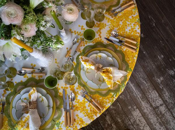 Summerill & Bishop 'Mimosa' Round Linen Tablecloth 260cm