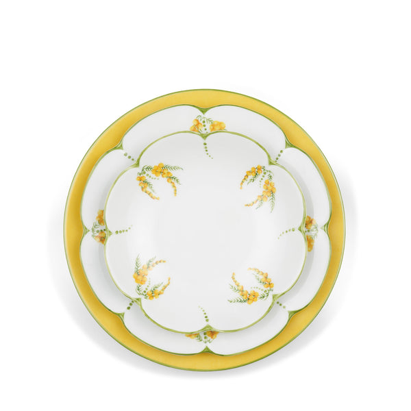 Summerill & Bishop Mimosa Scalloped Hand-painted Porcelain Dinner Plate 27cm