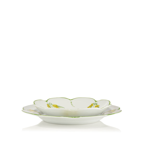 Summerill & Bishop Mimosa Scalloped Hand-painted Porcelain Soup Plate 21cm