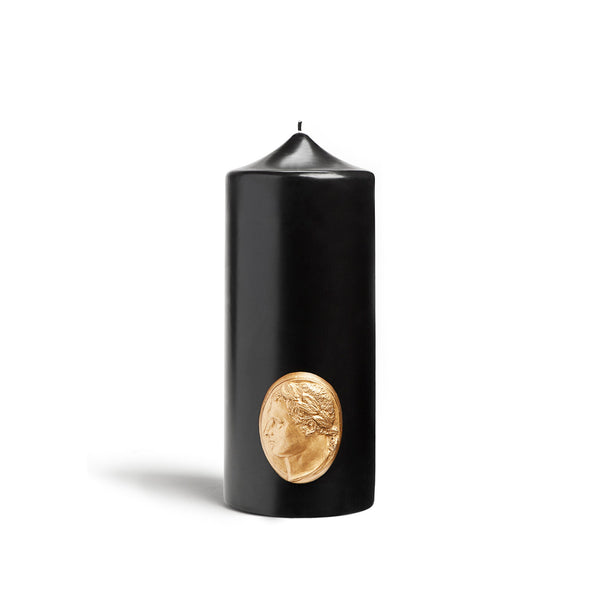 summerill & bishop 'Napoleon' Imperial Cameo Pillar Candle in Black 25cm by Trudon