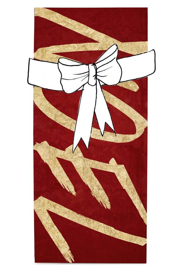 Summerill & Bishop 'Noel' Linen Tablecloth In Gold And Claret Red