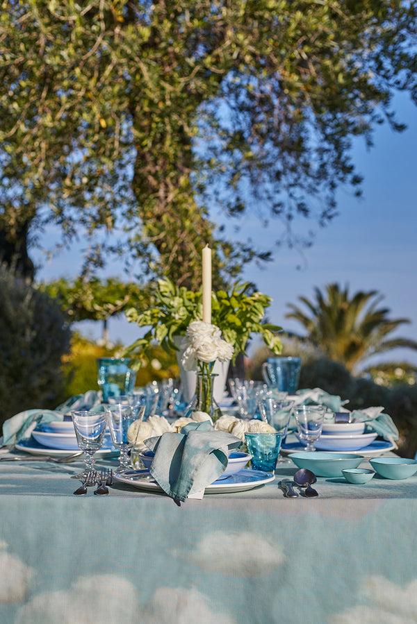 Summerill & Bishop 'Nuages' Cloud Linen Napkin In Blue 50x50cm