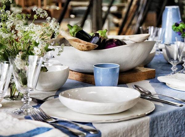 Summerill & Bishop 'Ocean' Word Linen Tablecloth In Waves Of Blue