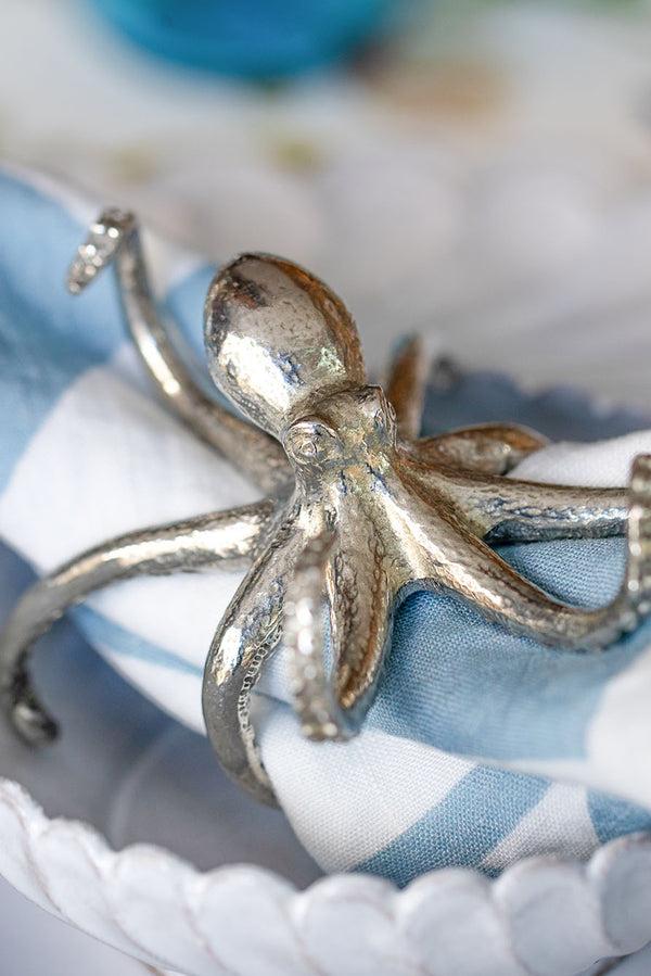 Summerill & Bishop Octopus Pewter Napkin Ring In Silver