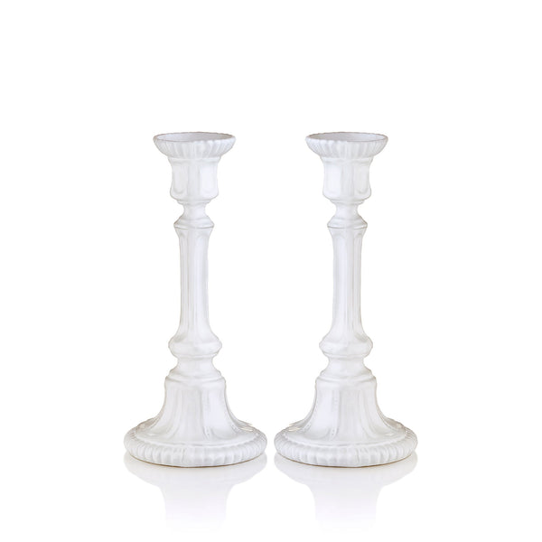 summerill & bishop Pair of Gisele Candlesticks by Astier de Villatte 25cm