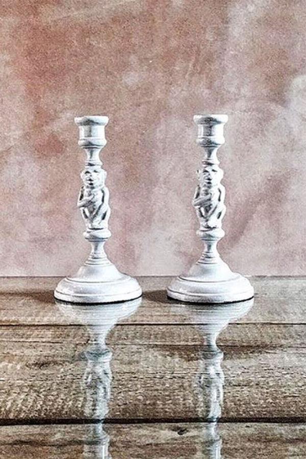 Summerill & Bishop Pair Of Monkey Candlesticks By Astier De Villatte 19cm