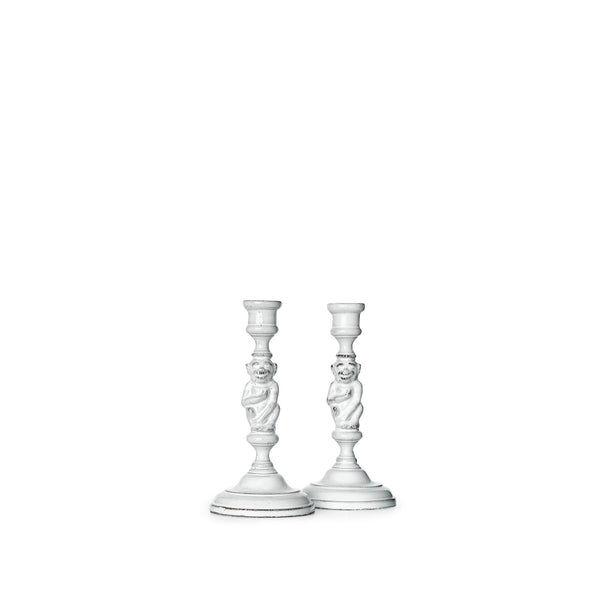 summerill & bishop Pair of Monkey Candlesticks by Astier de Villatte 19cm