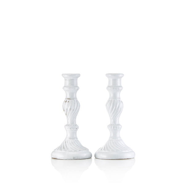 Summerill & Bishop Pair Of Peggy Candlestick By Astier De Villatte Small 15.5cm