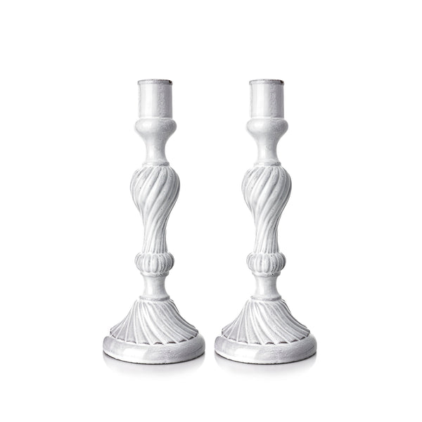 Summerill & Bishop Pair Of Peggy Candlesticks By Astier De Villatte Large 28cm