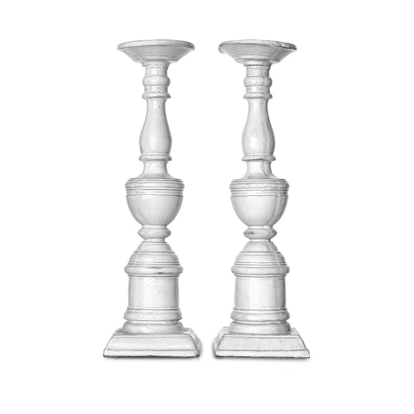 summerill & bishop Pair of Positano Candlesticks By Astier de Villatte 43.5cm