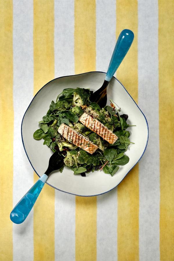 Summerill & Bishop Pair Of Resin Salad Servers In Ice Blue 33cm