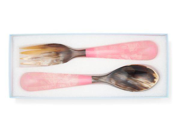 Summerill & Bishop Pair Of Resin Salad Servers In Pink 33cm