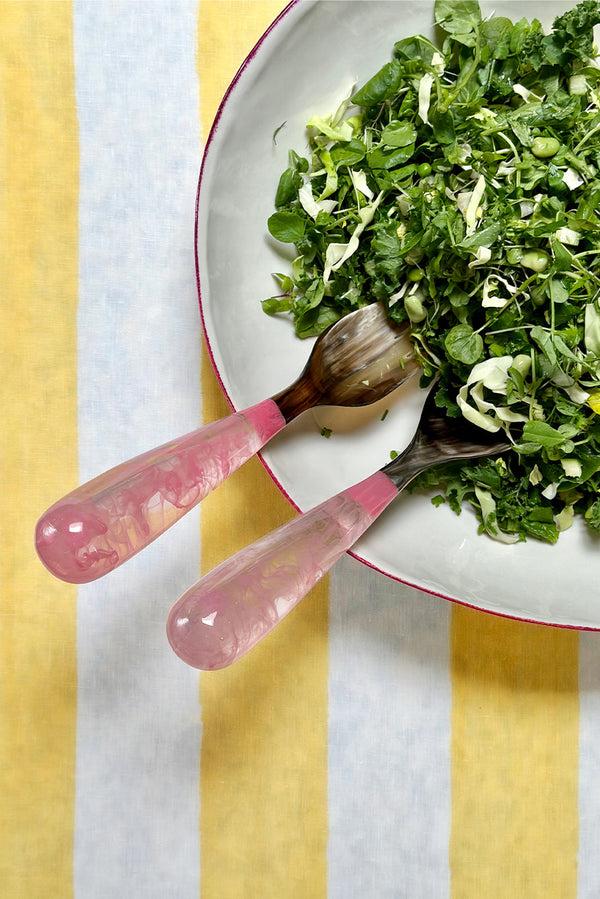 Summerill & Bishop Pair Of Resin Salad Servers In Pink 33cm