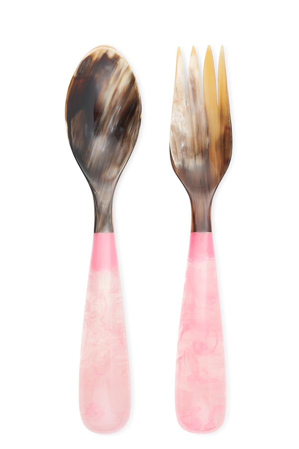 summerill & bishop Pair of Resin Salad Servers in Pink 33cm