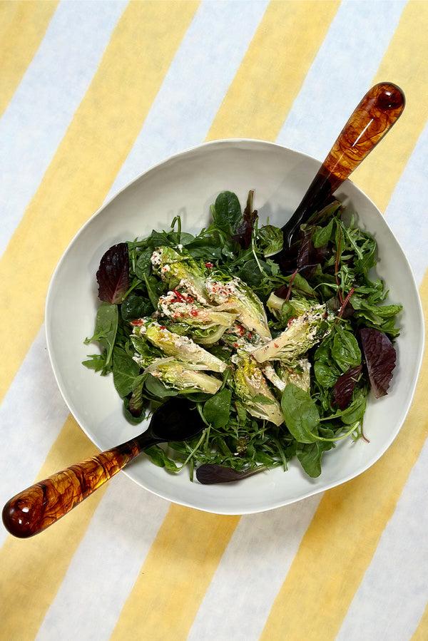 Summerill & Bishop Pair Of Resin Salad Servers In Tortoiseshell 33cm