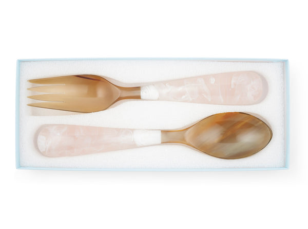 Summerill & Bishop Pair Of Resin Salad Servers In White 33cm