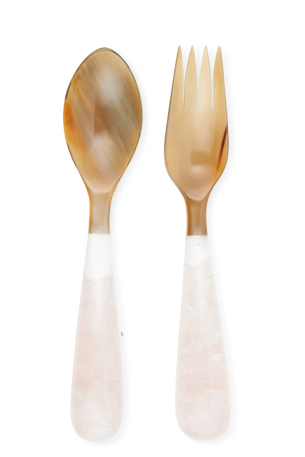 summerill & bishop Pair of Resin Salad Servers in White 33cm