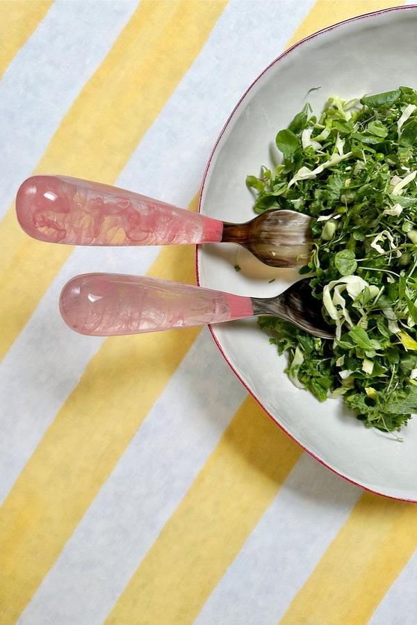 Summerill & Bishop Pair Of Resin Salad Servers In Yellow 33cm