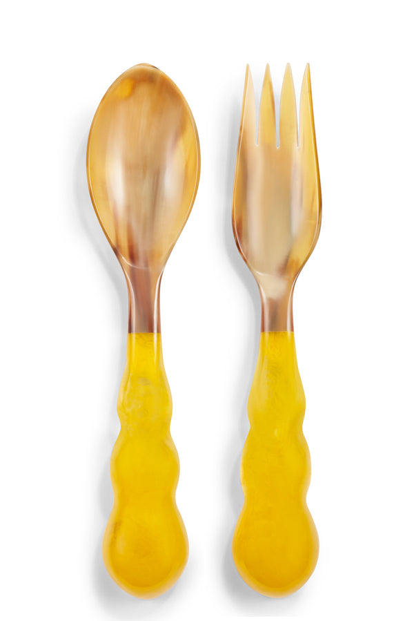 summerill & bishop Pair of Resin Salad Servers in Yellow 33cm