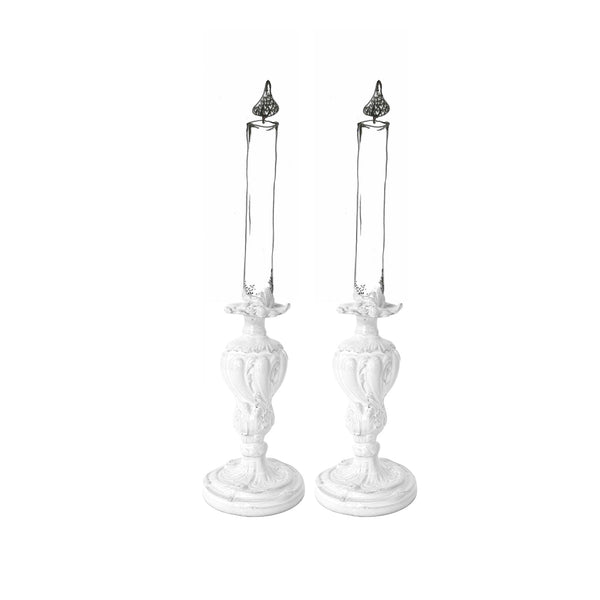 Summerill & Bishop Pair Of Small Tom Candlesticks By Astier De Villatte 20.5cm