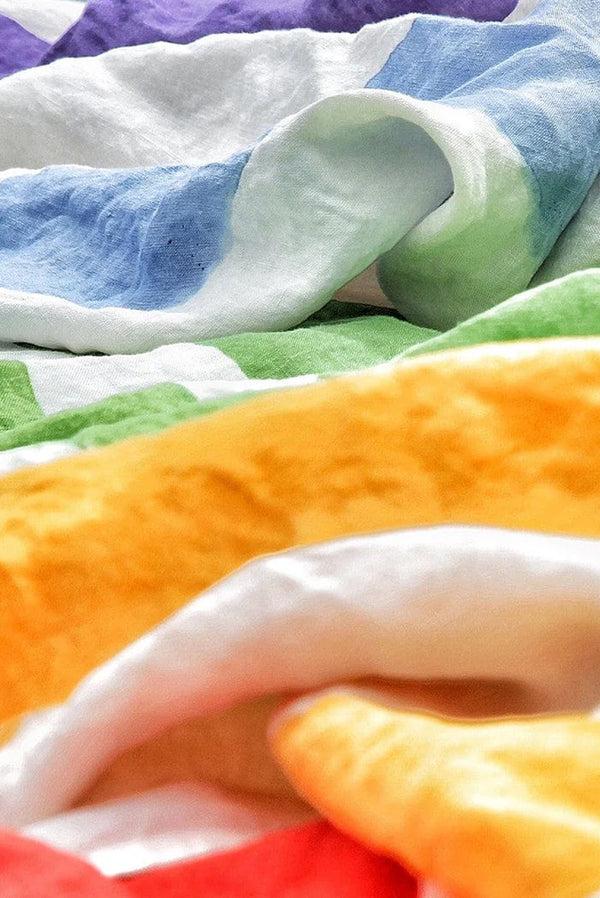 Summerill & Bishop 'Peace' Word Linen Tablecloth In Multicolours