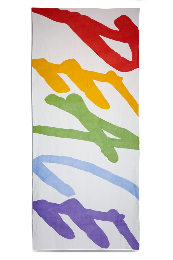 summerill & bishop 'Peace' Word Linen Tablecloth in Multicolours