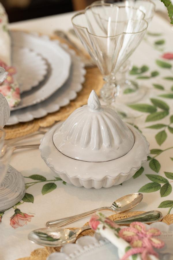 Summerill & Bishop Peggy Sugar Bowl & Lid By Astier De Villatte 17cm