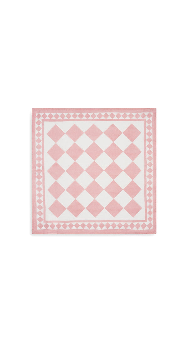 Summerill & Bishop 'Pink Check' Summerill & Bishop X Claridge's Linen Napkin 50x50cm