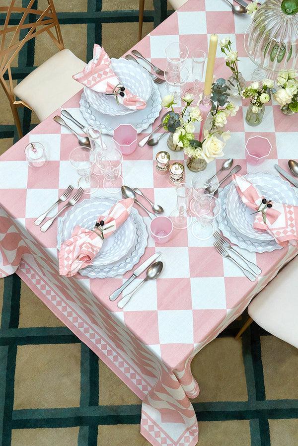 Summerill & Bishop 'Pink Check' Summerill & Bishop X Claridge's Linen Napkin 50x50cm