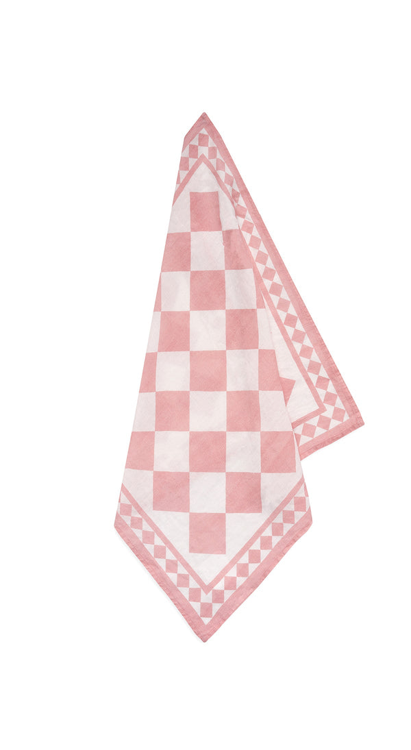 summerill & bishop 'Pink Check' Summerill & Bishop x Claridge's Linen Napkin 50x50cm