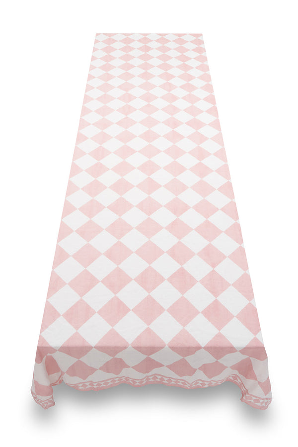 Summerill & Bishop 'Pink Check' Summerill & Bishop X Claridge's Linen Tablecloth