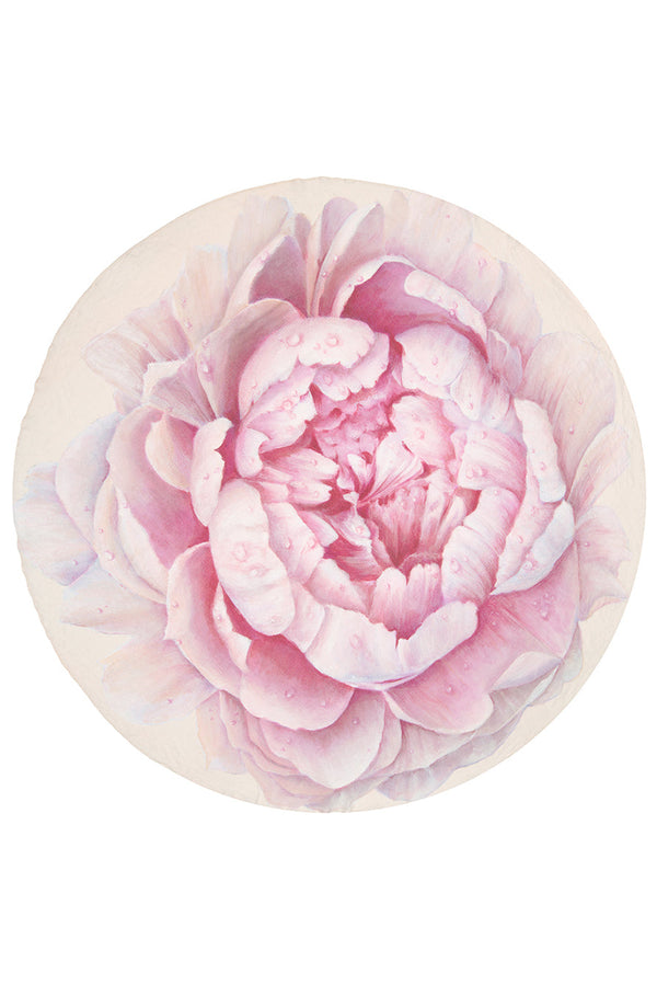 summerill & bishop Pink Painted 'Peony' Linen Tablecloth