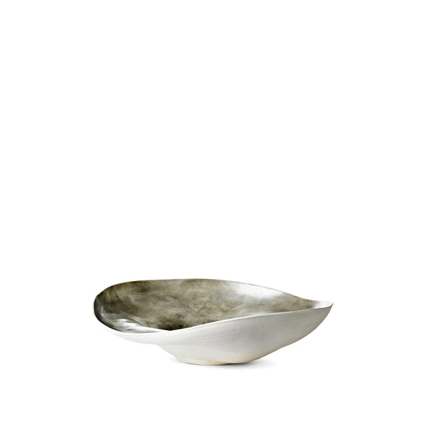 Summerill & Bishop Porcelain Shell Bowl In Matte Silver 30cm