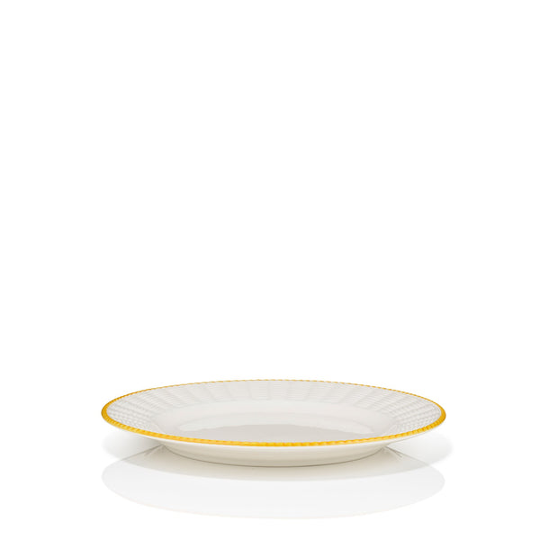 Summerill & Bishop Rattan Effect Hand-Painted Amber Rim Dinner Plate 27cm
