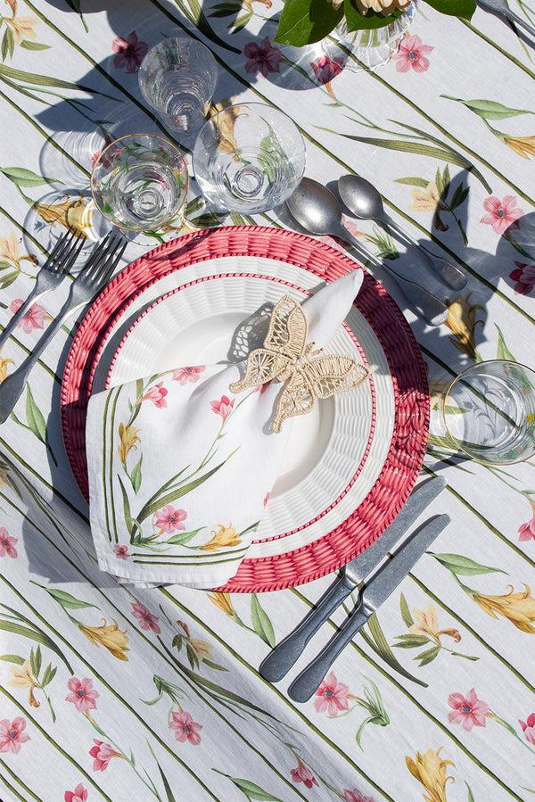 Summerill & Bishop Rattan Effect Hand-Painted Brushed Bordeaux Dinner Plate 27cm