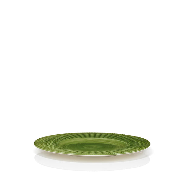 Summerill & Bishop Rattan Effect Hand-Painted Brushed Olive Green Charger Plate 32.5cm