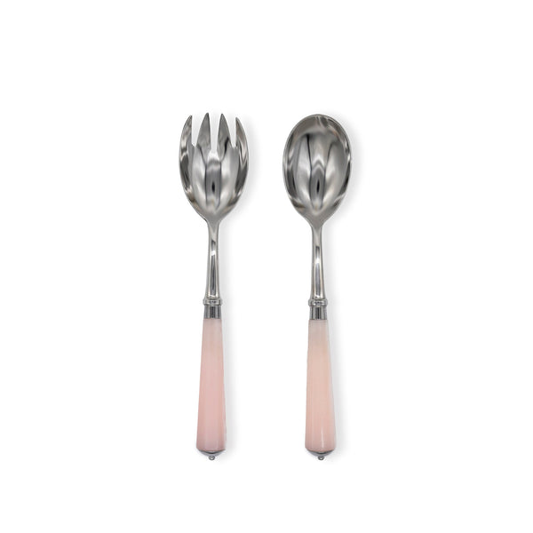 summerill & bishop Ravel Faux Rose Quartz Stainless Salad Serving Set
