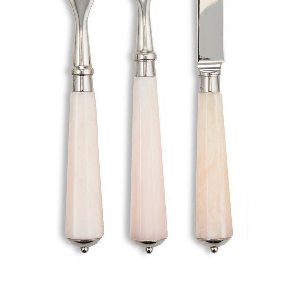 Summerill & Bishop Ravel Faux Rose Quartz & Stainless Steel 7 Piece Cutlery Set