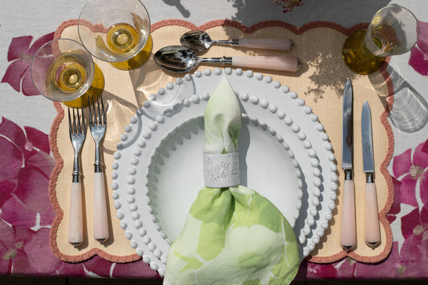 Summerill & Bishop Ravel Faux Rose Quartz & Stainless Steel 7 Piece Cutlery Set