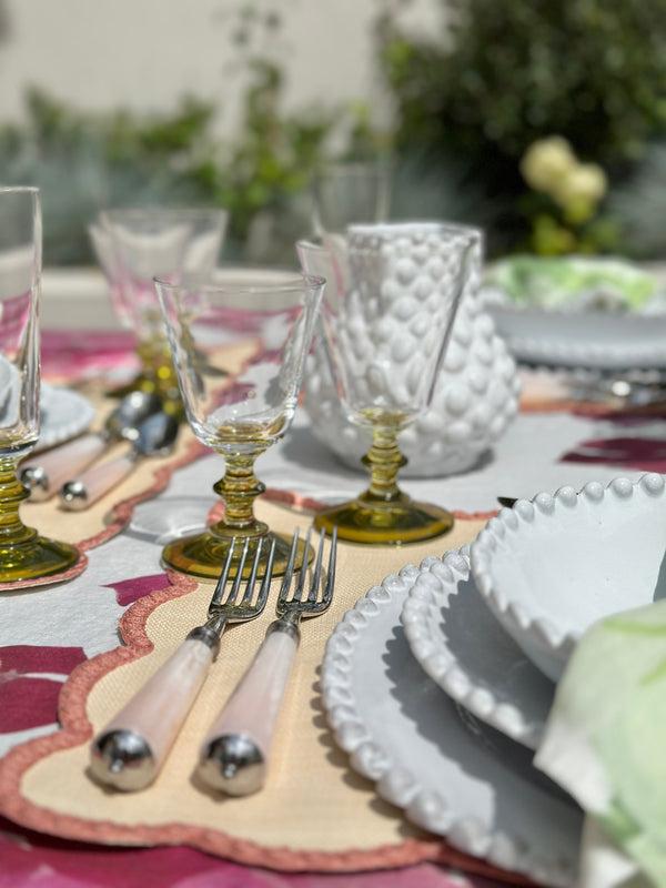 Summerill & Bishop Ravel Faux Rose Quartz & Stainless Steel 7 Piece Cutlery Set