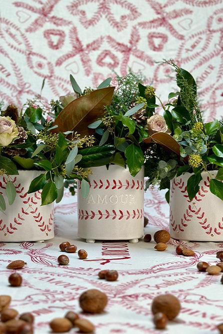 Summerill & Bishop Red Laurel Amour Word Vase 18cm X 17cm