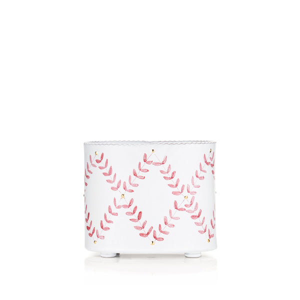 summerill & bishop Red Laurel Gold Dots Diamond Vase 16cm x 21cm