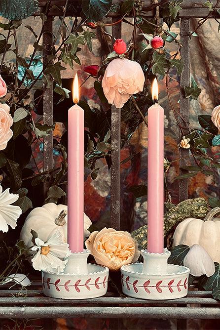 Summerill & Bishop Red Laurel Low Candle Holder 6cm X 10cm