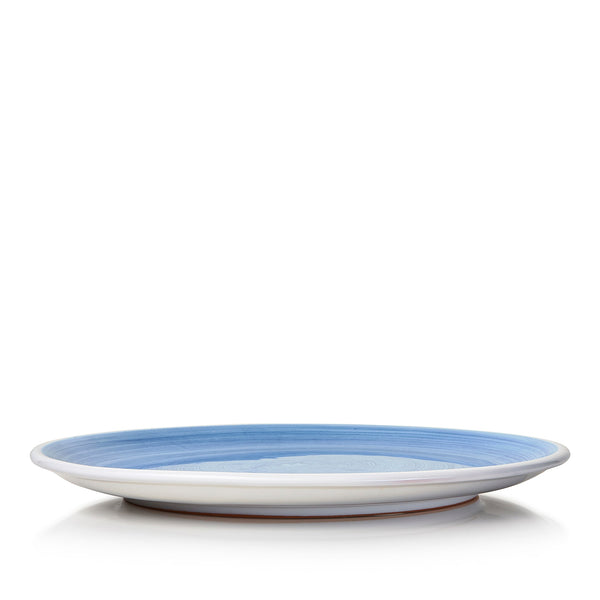 Summerill & Bishop S&B 'Brushed' Ceramic Dinner Plate In Light Blue 28cm