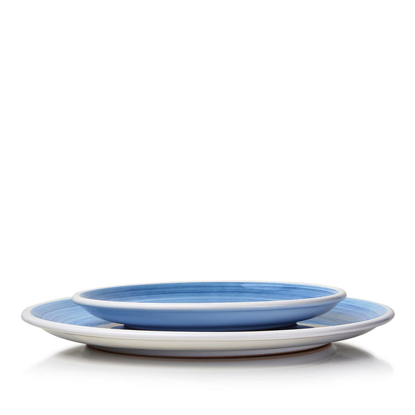 Summerill & Bishop S&B 'Brushed' Ceramic Dinner Plate In Light Blue 30cm
