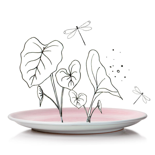 Summerill & Bishop S&B 'Brushed' Ceramic Dinner Plate In Pastel Pink 30cm