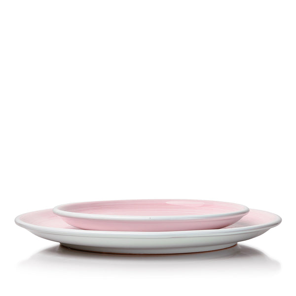 Summerill & Bishop S&B 'Brushed' Ceramic Dinner Plate In Pastel Pink 30cm