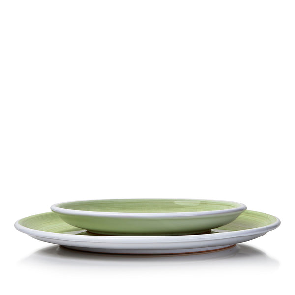 Summerill & Bishop S&B 'Brushed' Ceramic Dinner Plate In Season Green 28cm